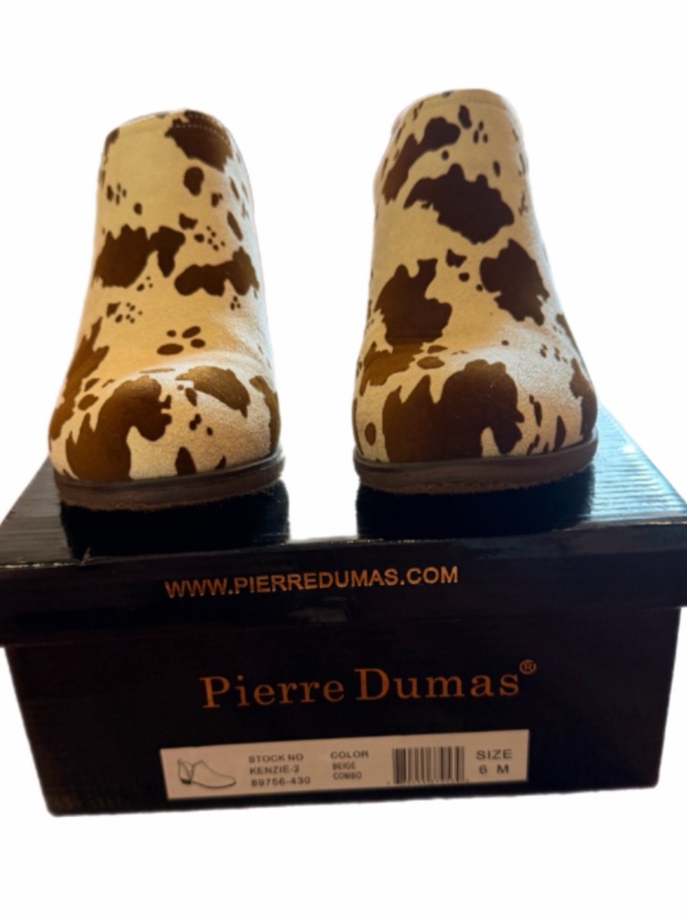 Pierre Dumas Beige and Brown Cowprint Women’s Boots